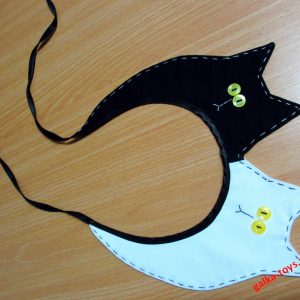 Съемный воротничок-котики инь и ян