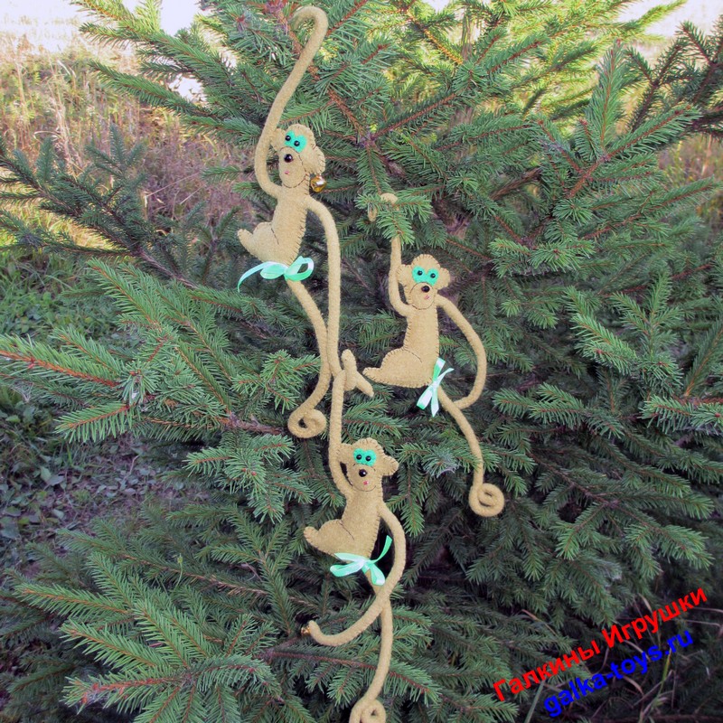 Ёлочная игрушка - Обезьянка приставучая