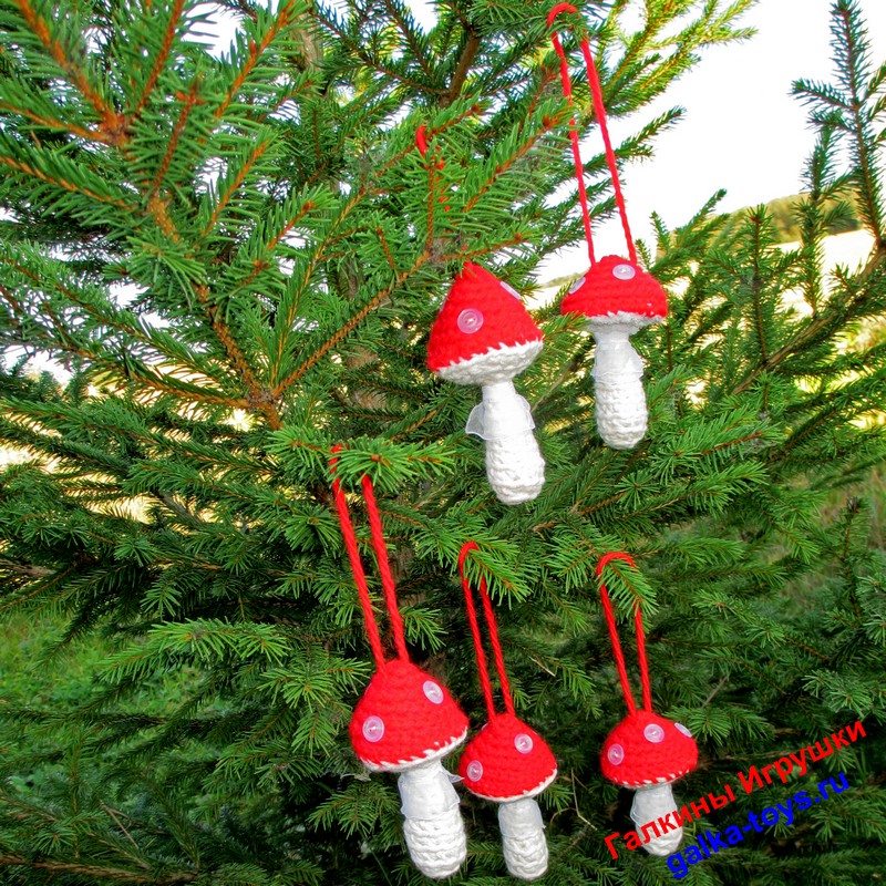 Елочная игрушка - веселые грибочки — изображение 3