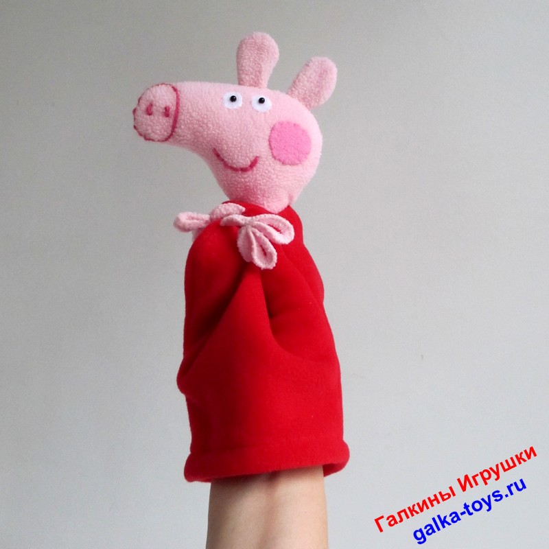 Игрушка Свинка Пеппа из мультика. Перчаточная игрушка