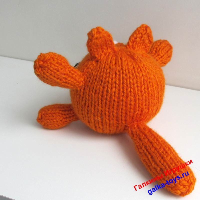 Круглый рыжий кот. Игрушка мягкая вязаная. — изображение 5