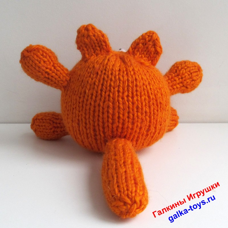 Круглый рыжий кот. Игрушка мягкая вязаная. — изображение 6