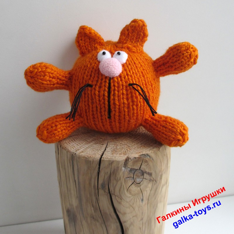 Круглый рыжий кот. Игрушка мягкая вязаная. — изображение 7