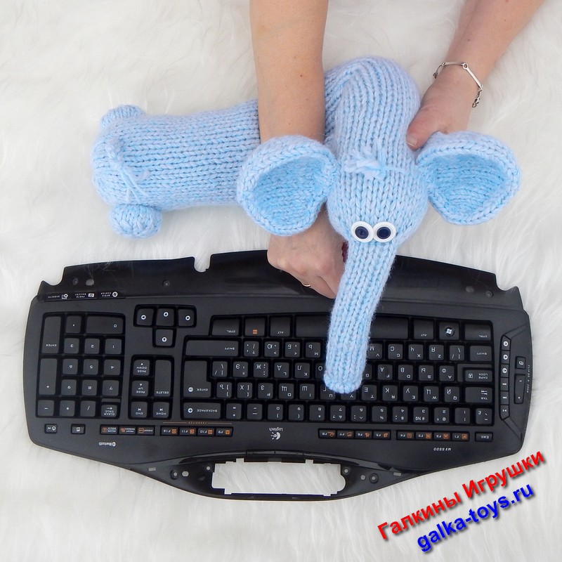 Вязаный Слон подушка валик под шею — изображение 4