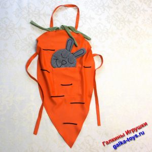 Кухонный фартук - Зайка и морковка. Фартук для кухни. Поварской фартук