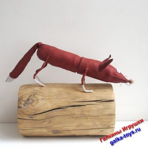 Пенал кожаный. Фигурка лиса.