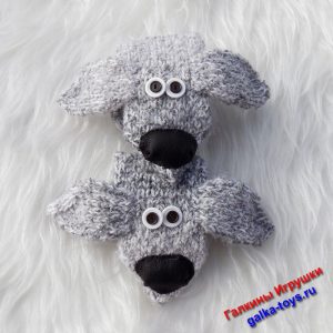 Варежки вязаные милые песики