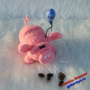 Розовый поросенок мягкая игрушка свинка с шариком