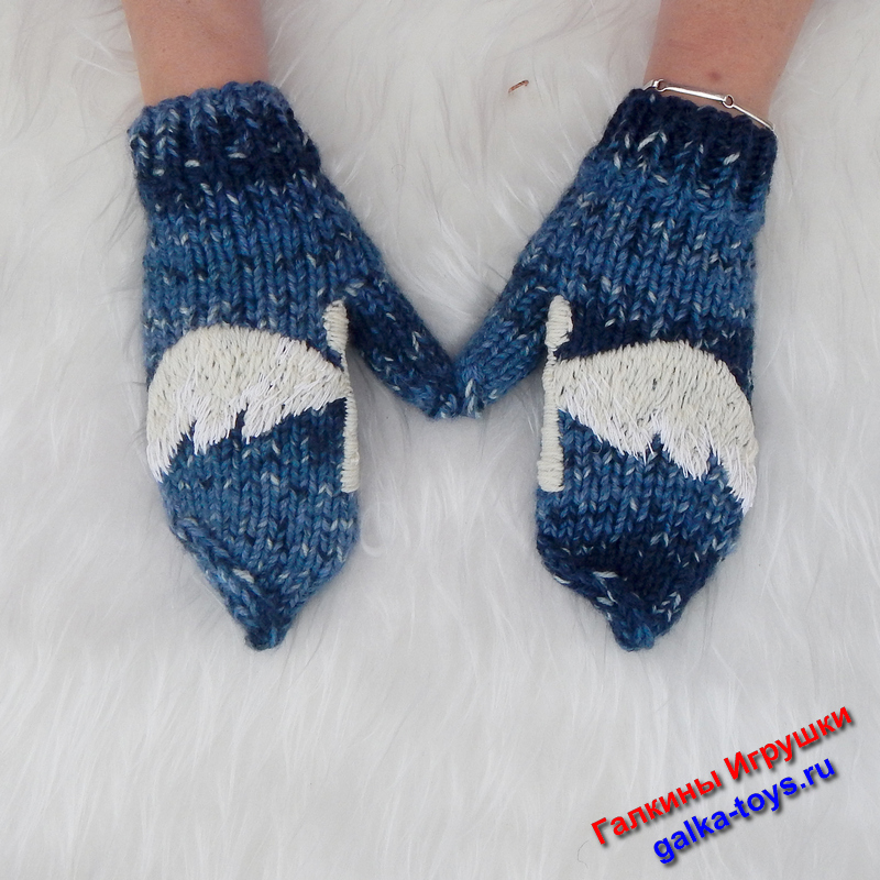 женские вязаные варежки