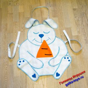 Фартук мужской для кухни Зайчик с Морковкой