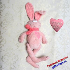 Плюшевая мягкая игрушка заяц с длинными ушами
