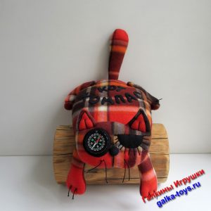 Мягкая игрушка подушка кот с компасом