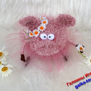 Вязаная шкатулка для украшений хрюшка свинюшка