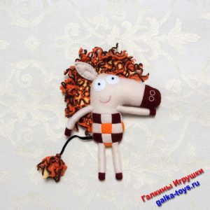 Мягкая игрушка мультяшная Зебра в клетку