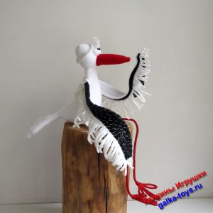 Мягкая игрушка Аист с большими крыльями