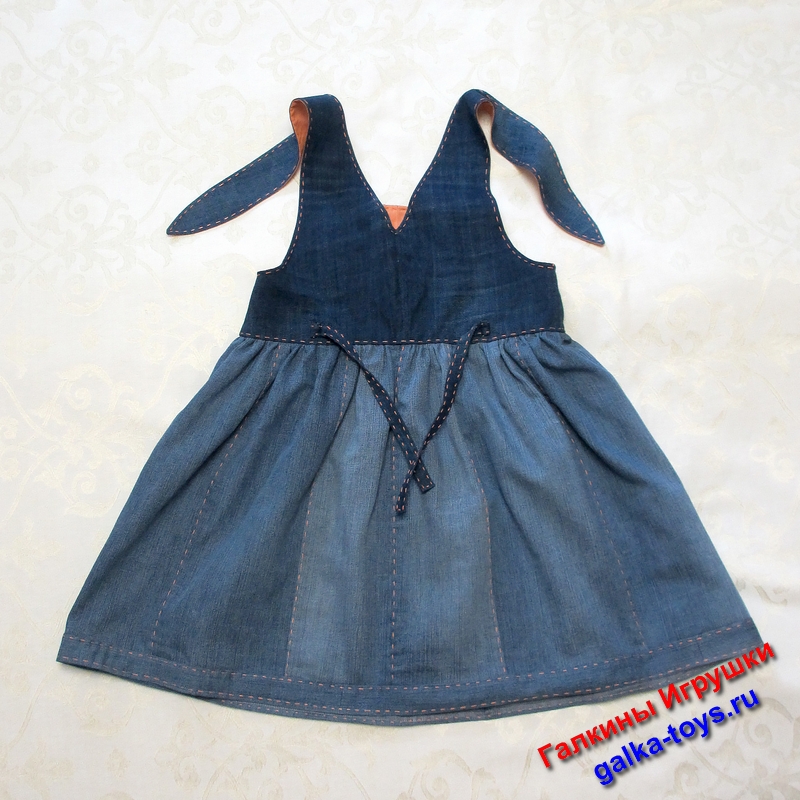 Детский джинсовый сарафан с аппликацией Тигр — изображение 3