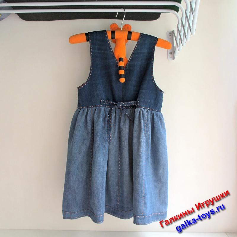 Детский джинсовый сарафан с аппликацией Тигр — изображение 7