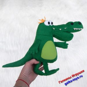 Крокодил Гоша герой Зебры в клеточку - авторская мягкая игрушка