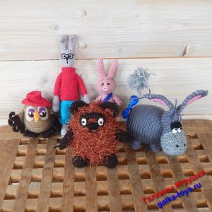 Мягкие игрушки Винни Пух Пятачок Кролик Сова Ослик Иа из мультфильма СССР