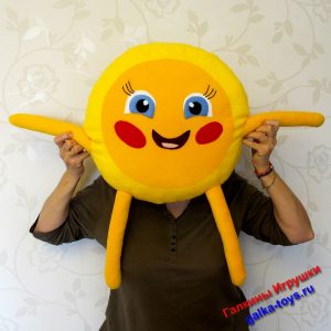 Декоративная круглая подушка Солнце