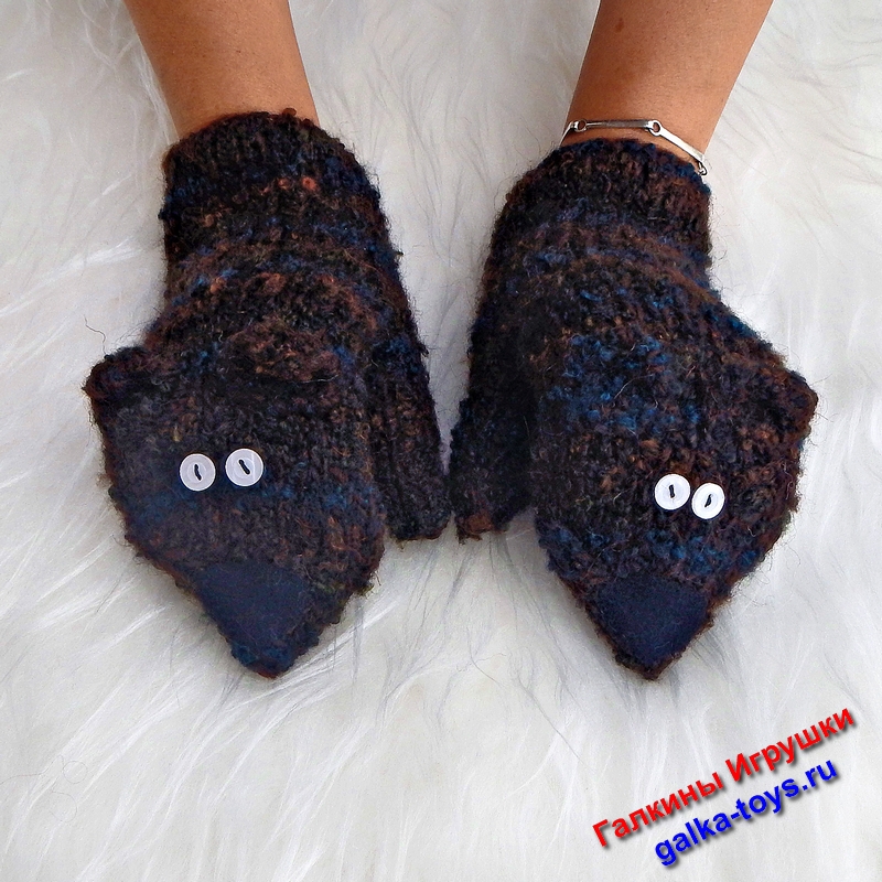 Теплые рукавицы женские