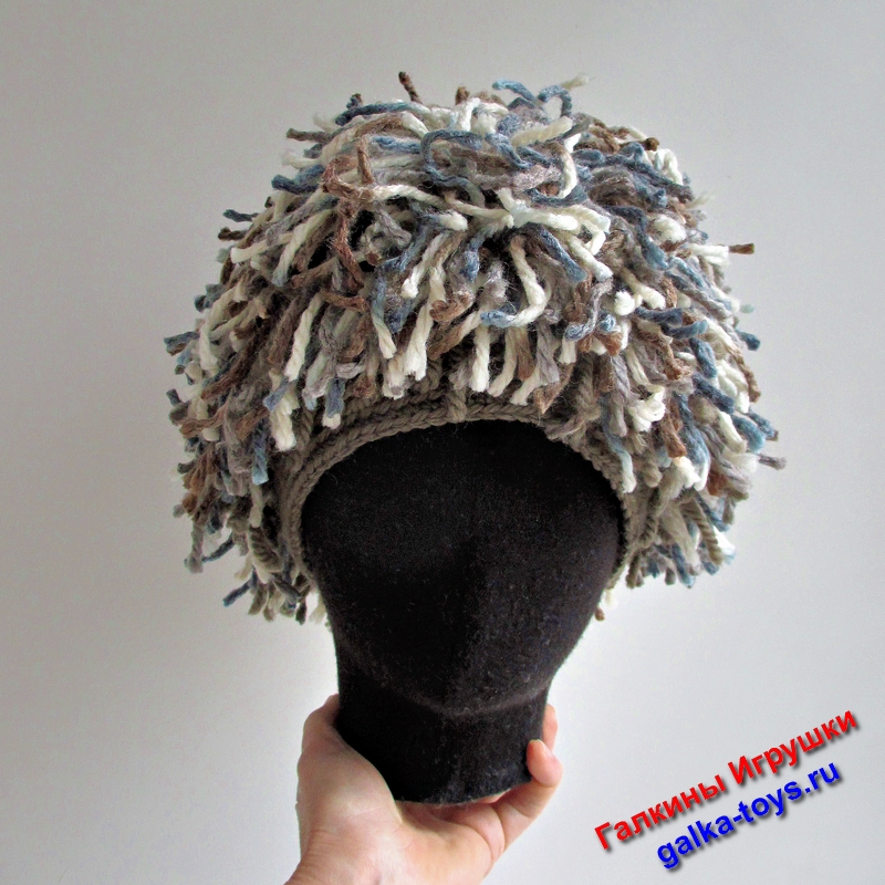 шапка с волосами купить