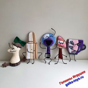 Игрушечные персонажи ИНМТ Кнайф и Лампочка, Чашечка, Замазыч, Сока