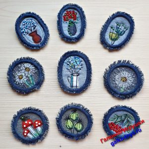 Текстильная брошь на женский пиджак