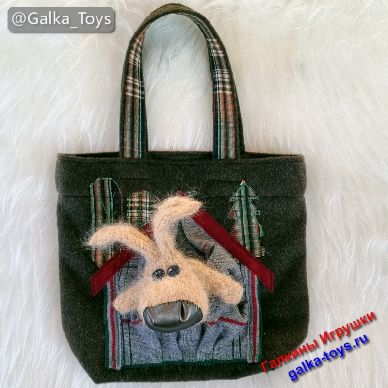 вязаная игрушка собака