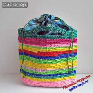 Цветная стильная сумка вязанная крючком необычный подарок девушке