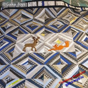 Лоскутное стеганое покрывало в стиле пэчворк