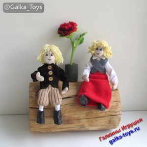 Мягкие игрушки ручной работы Кай и Герда из мультфильма "Снежная Королева"