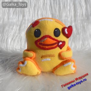 Мягкая игрушка утёнок по мотивам интересных стикеров Telegram