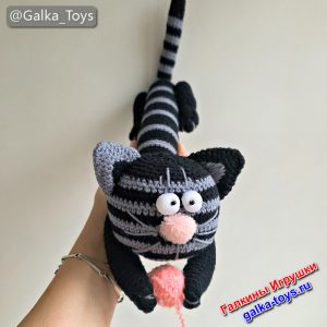 Пенал ручной работы вязаный кот крючком