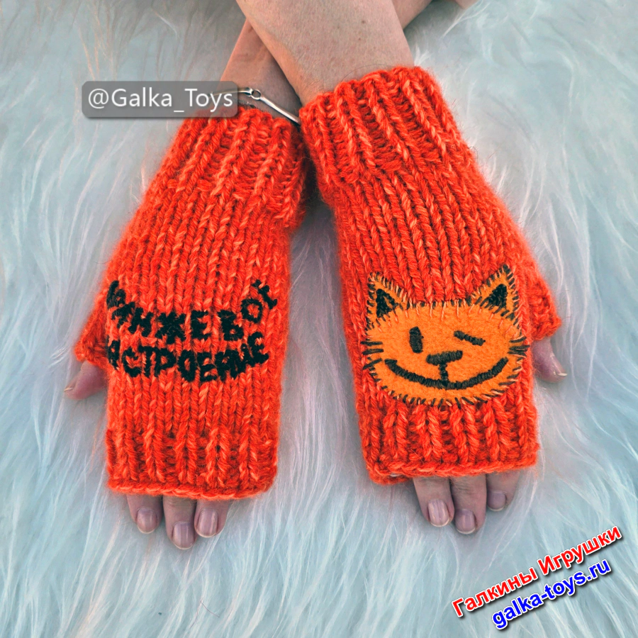 Митенки милый рыжий кот